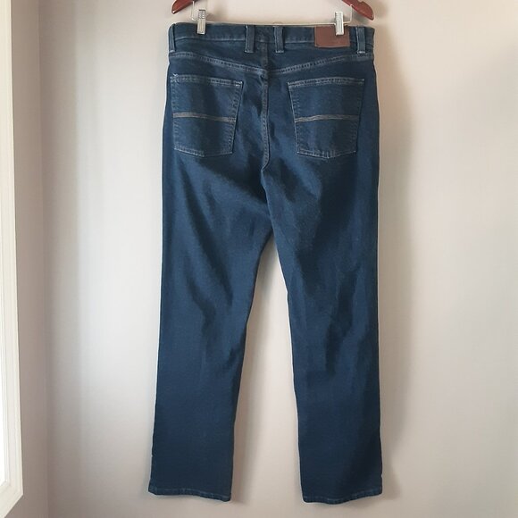 L.L. Bean Men's Straight Leg Dark-Wash Jeans Size 36x32 - Picture 6 of 11
